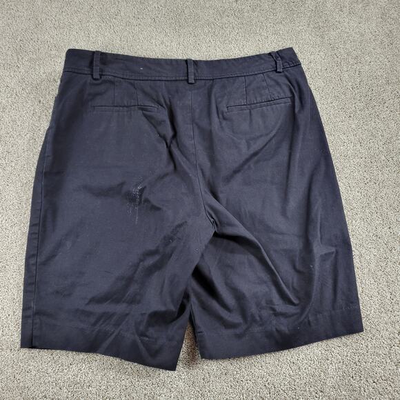 Talbots Womens Shorts 12 Black 10" Inseam Perfect Stretch‎ Flat Front Bermuda - Picture 4 of 13